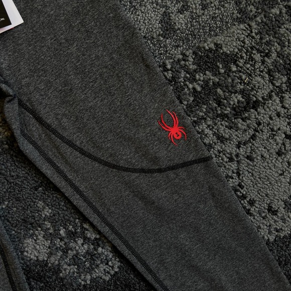 NEW Spyder Active Gray Colorblock Quick Dry Leggings Men's Size Small - Picture 3 of 6